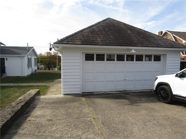 view of garage