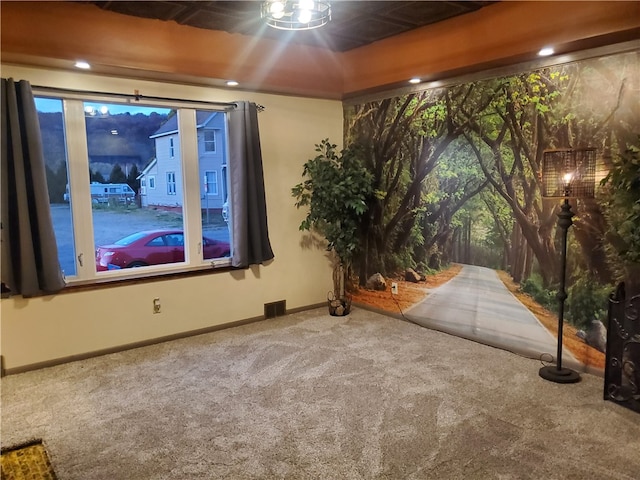 home theater with carpet floors and plenty of natural light