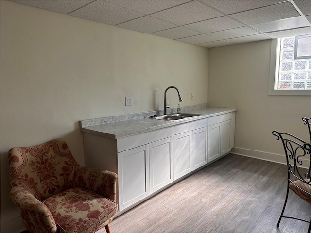 5900 Babcock Blvd Unit 80, Ross Twp, PA 15237 - bar area with a sink, a drop ceiling, light wood-style floors, and baseboards