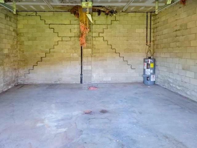 below grade area with water heater