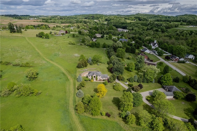 aerial view with a rural view