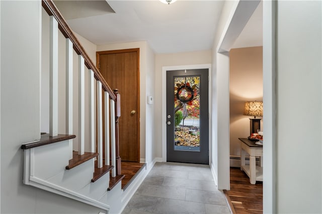 entrance foyer with wood-type flooring