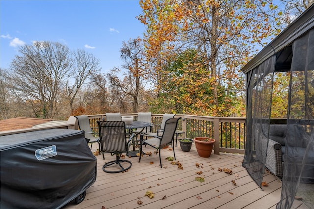 deck with grilling area