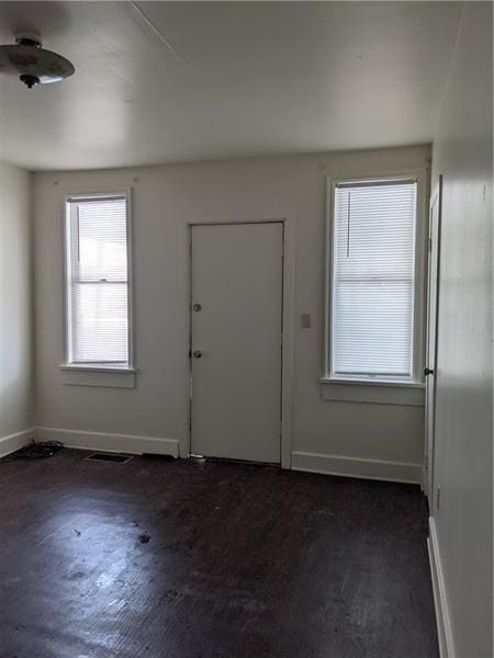 entrance foyer featuring dark wood-type flooring