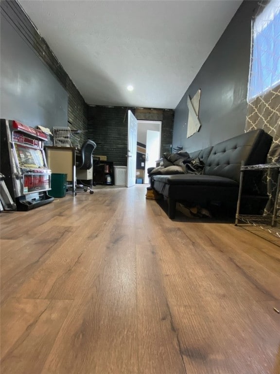 interior space with hardwood / wood-style floors