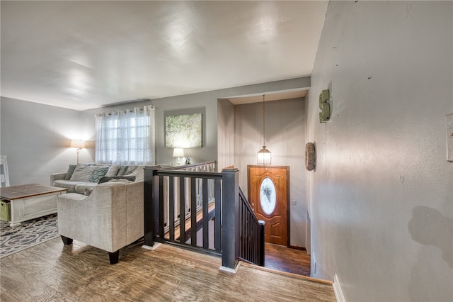 foyer entrance featuring hardwood / wood-style flooring