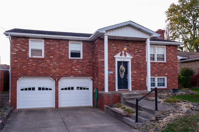 split foyer home with a garage