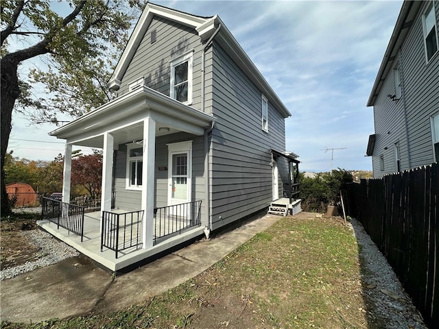 exterior space featuring covered porch