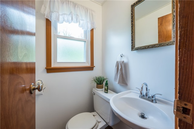 bathroom with sink and toilet