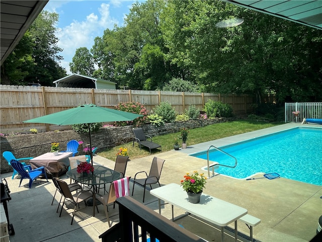 view of pool with a patio