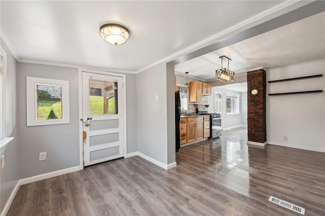 356 Stewarton Rd, Springfield Twp Fay, PA 15465 - entryway featuring healthy amount of natural light, dark wood-type flooring, and crown molding