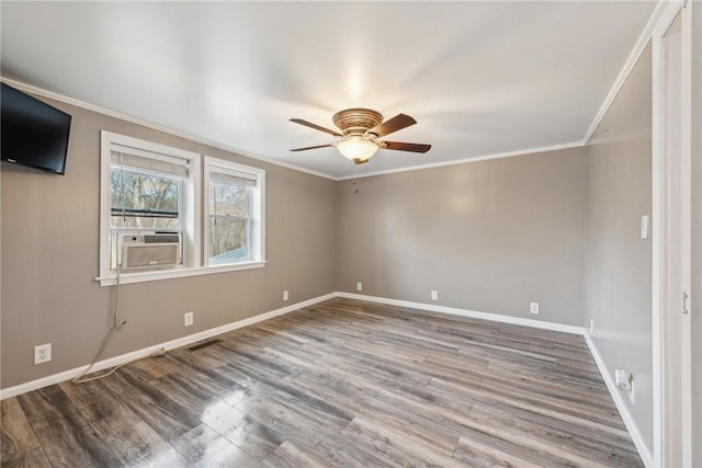 356 Stewarton Rd, Springfield Twp Fay, PA 15465 - unfurnished room with ceiling fan, wood finished floors, and crown molding