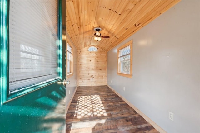 356 Stewarton Rd, Springfield Twp Fay, PA 15465 - unfurnished room with wood finished floors, lofted ceiling, ceiling fan, and wooden ceiling