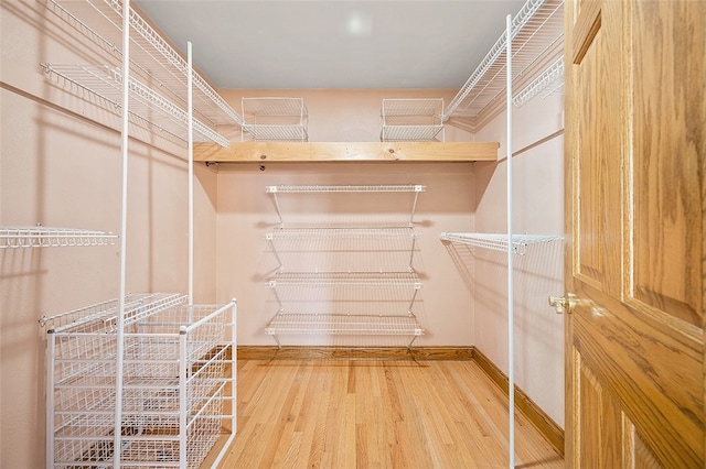 walk in closet featuring hardwood / wood-style floors