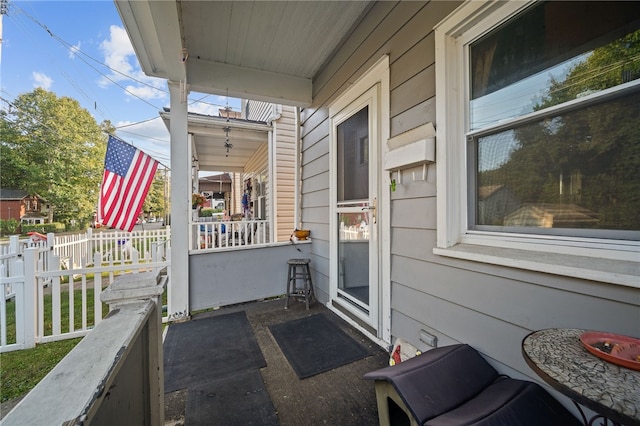 view of patio with a porch