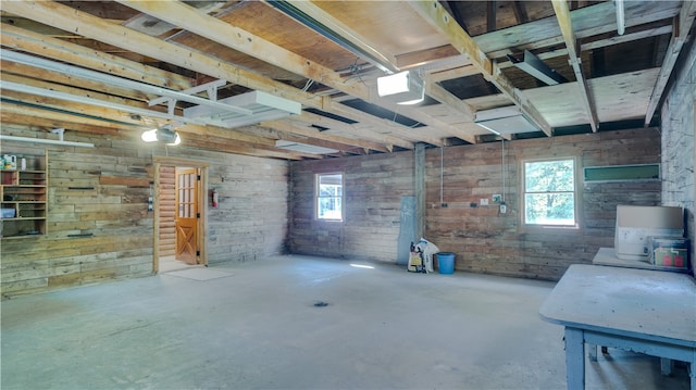 basement with a healthy amount of sunlight