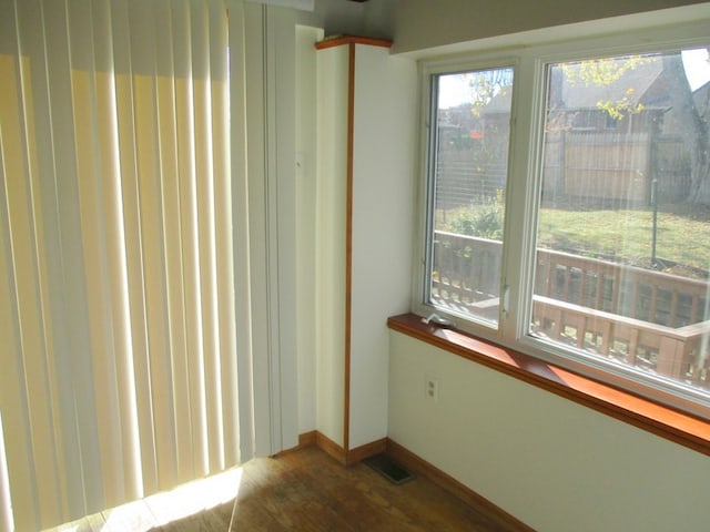 view of unfurnished sunroom