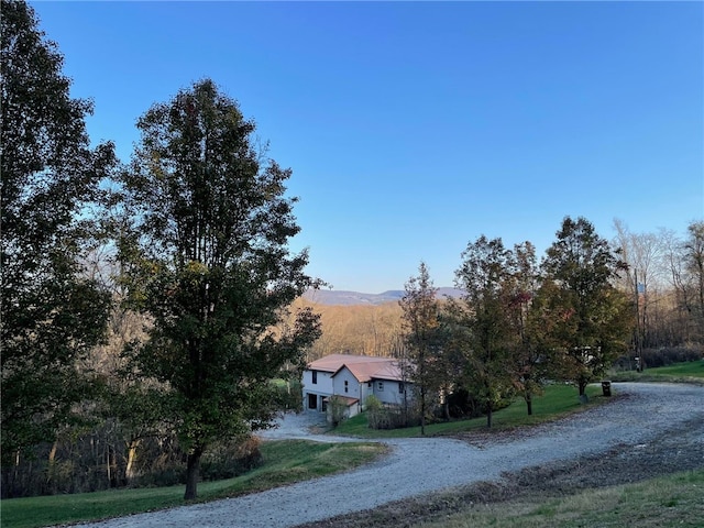 exterior space with a mountain view