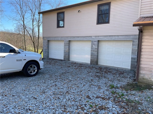 view of garage