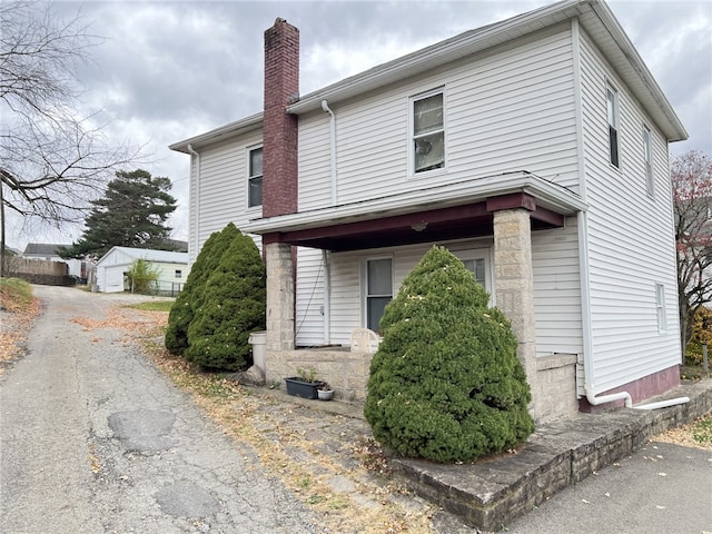 view of property exterior with a garage