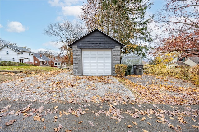 view of garage