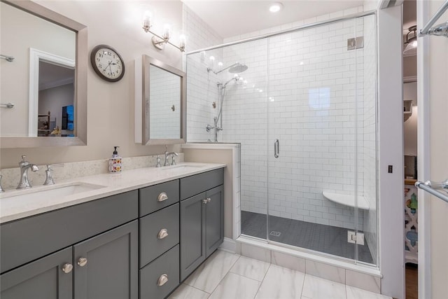 17 Carolina Ave, Oakmont, PA 15139 - full bathroom with double vanity and a shower stall