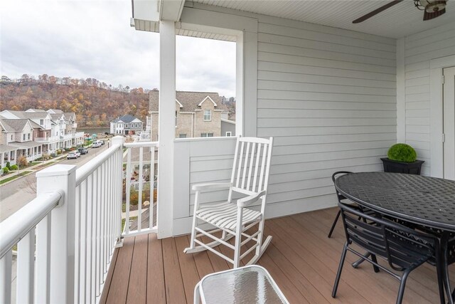 17 Carolina Ave, Oakmont, PA 15139 - deck with ceiling fan and a residential view