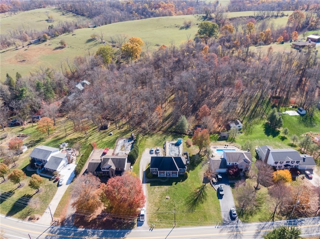 bird's eye view featuring a rural view