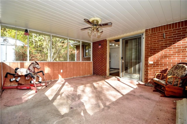 1011 Greenock Buena Vista Rd, Elizabeth Twp/Boro, PA 15135 - unfurnished sunroom with healthy amount of natural light and ceiling fan