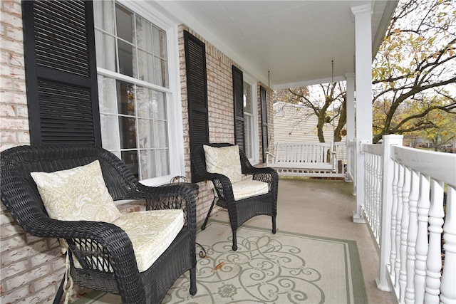 view of patio with a porch