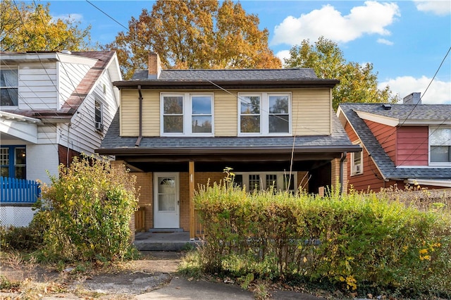 view of front of property with a porch