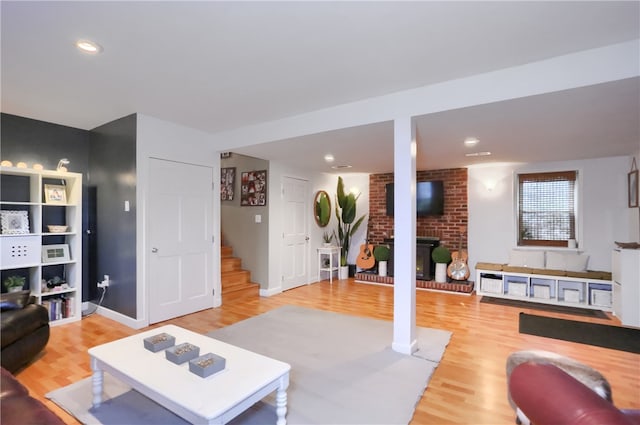 living room with wood-type flooring