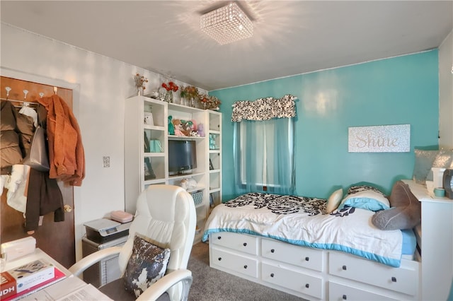 bedroom with carpet floors