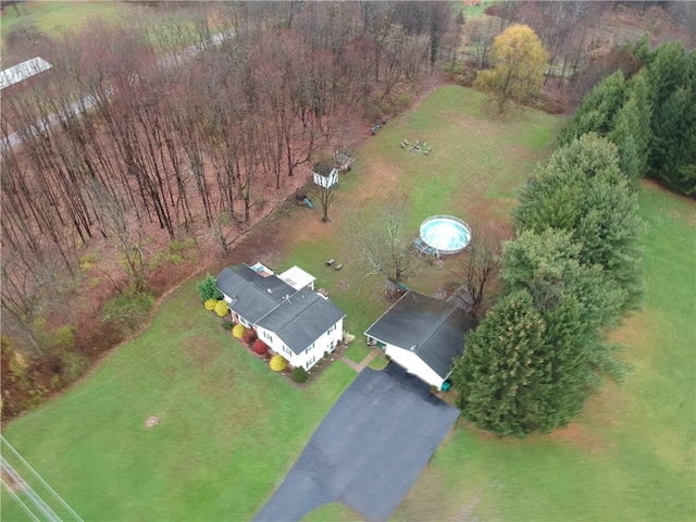 aerial view with a rural view