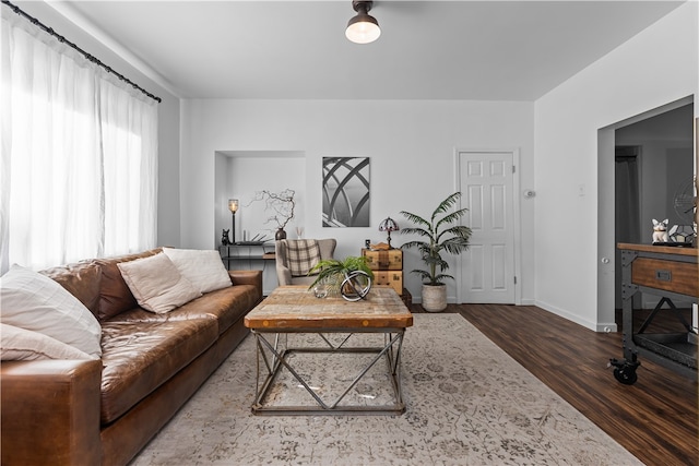 living room featuring hardwood / wood-style floors