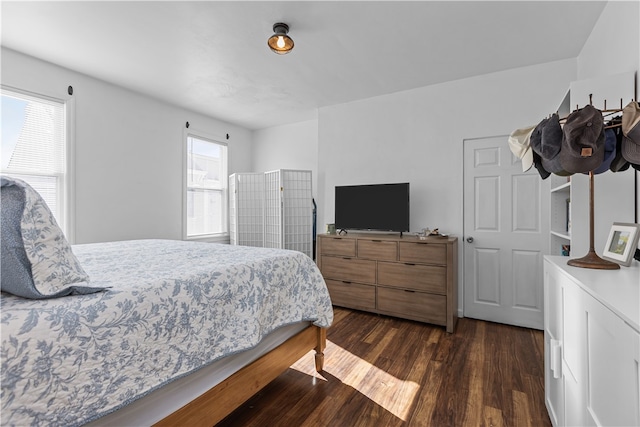 bedroom featuring dark hardwood / wood-style flooring