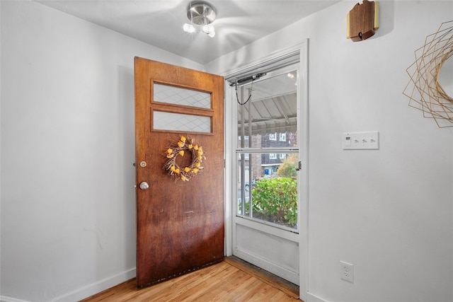 entryway featuring light wood-type flooring