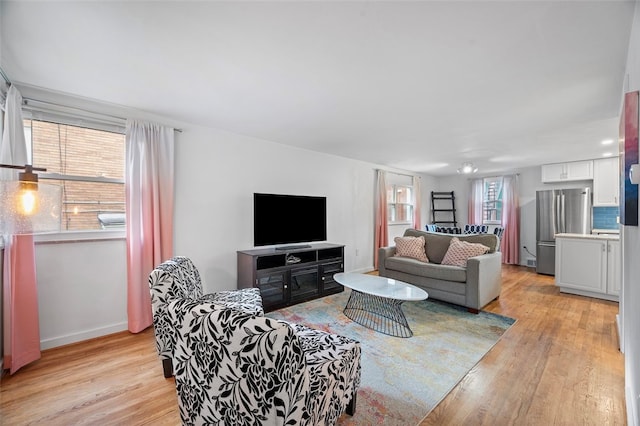 living room featuring light hardwood / wood-style floors