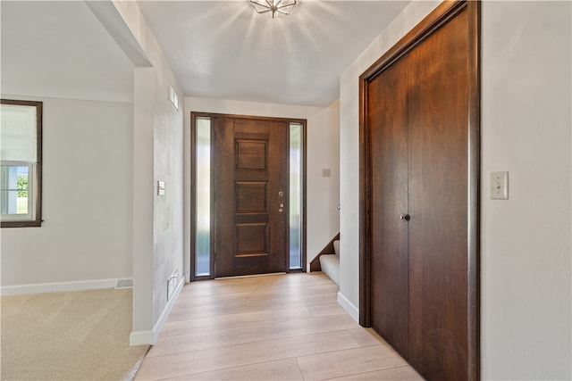 entryway featuring light wood-type flooring