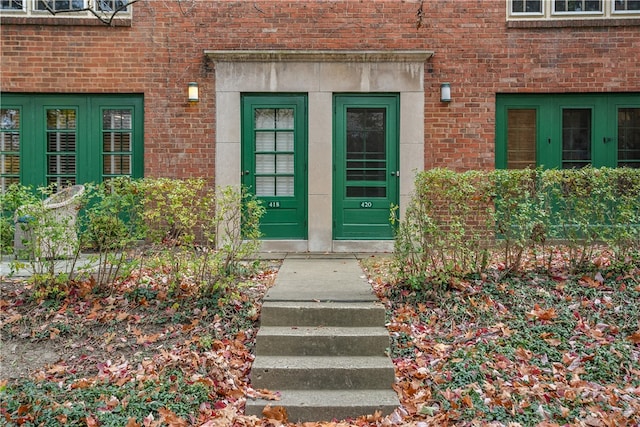 doorway to property featuring french doors