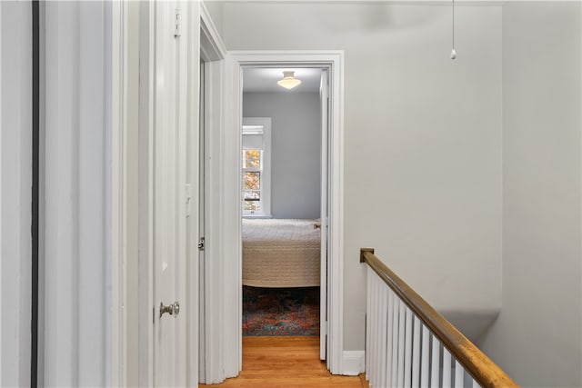 hall featuring light wood-type flooring