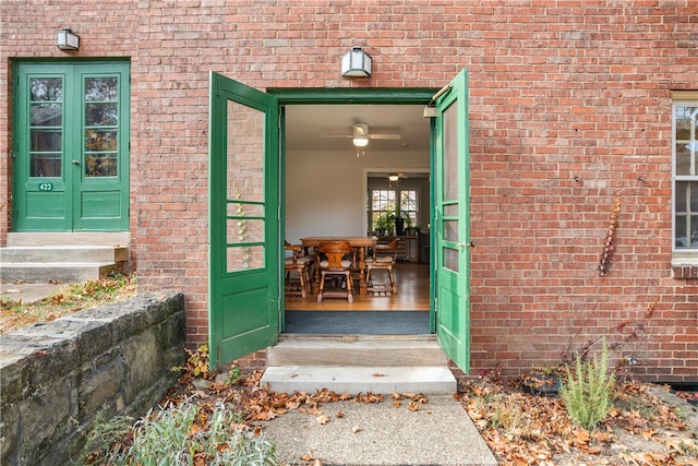 view of exterior entry with french doors