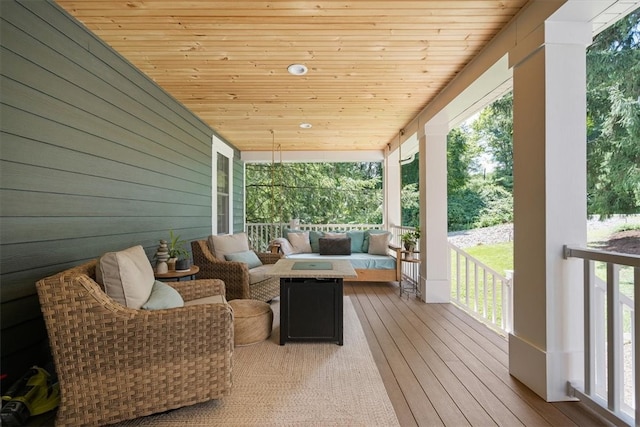 deck with outdoor lounge area