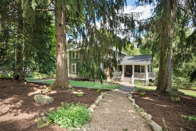 exterior space featuring covered porch