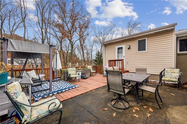 deck with outdoor lounge area