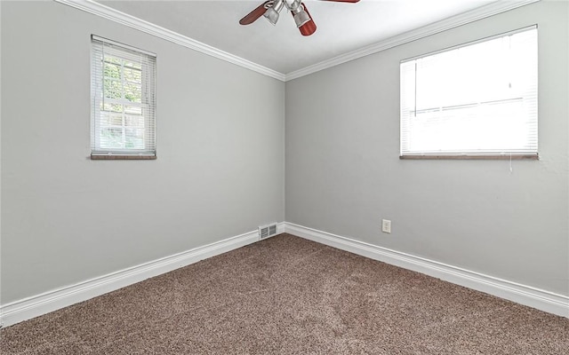 969 Kirsopp Ave, Banksville/Westwood, PA 15220 - empty room with carpet flooring, ceiling fan, baseboards, and ornamental molding