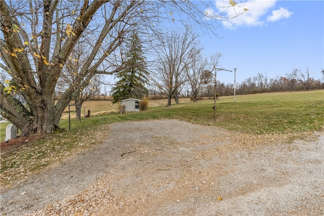 view of road with a rural view