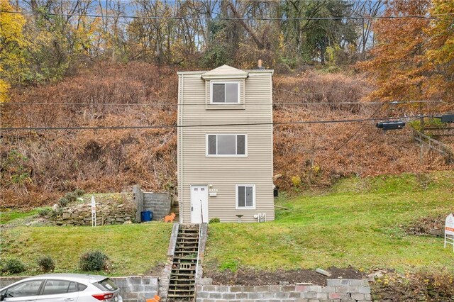 6824 Butler St, Morningside, PA 15206 - view of front of home with stairway and a chimney