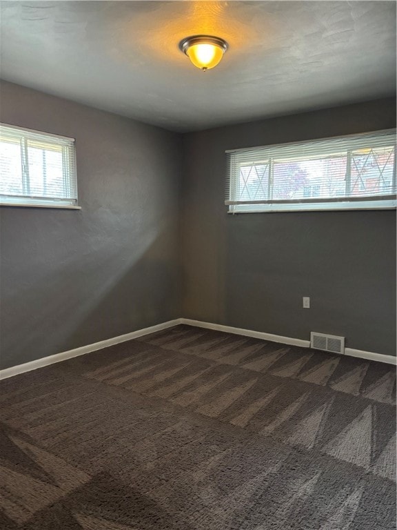 carpeted spare room featuring a wealth of natural light