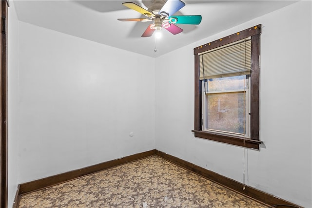 unfurnished room featuring ceiling fan